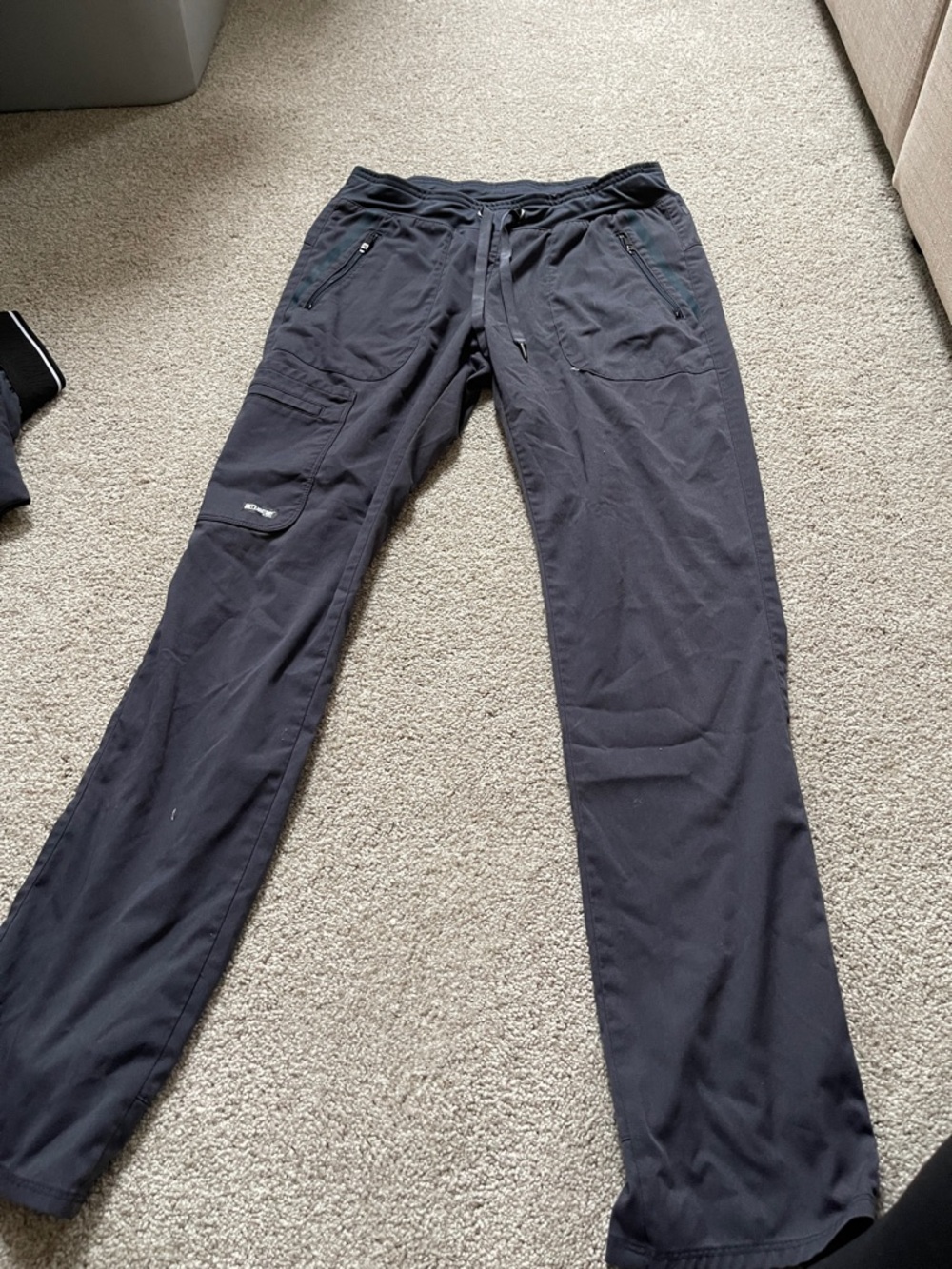 Grey's Anatomy Black Cargo Scrub Pants with Zippered Pockets